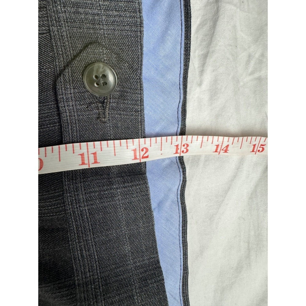 Roundtree & Yorke Mens 36x29 Charcoal Gray Check Plaid Pleated Dress Pants - Picture 13 of 16